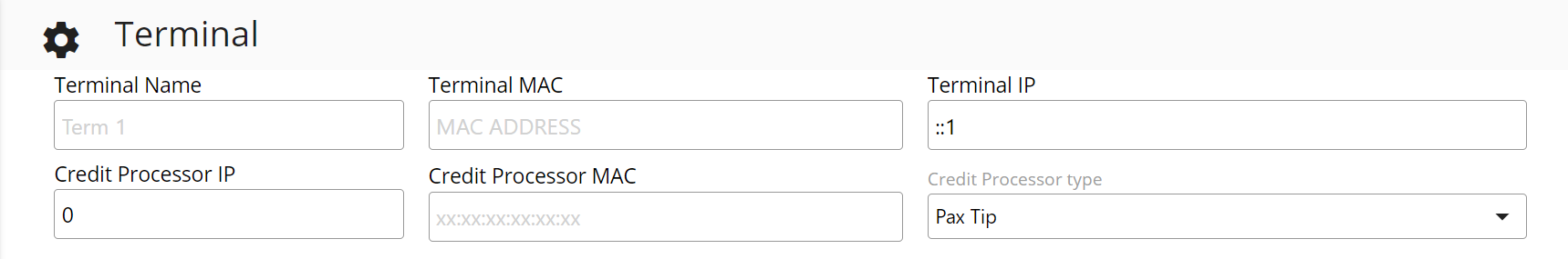 Credit Card Terminal Setup