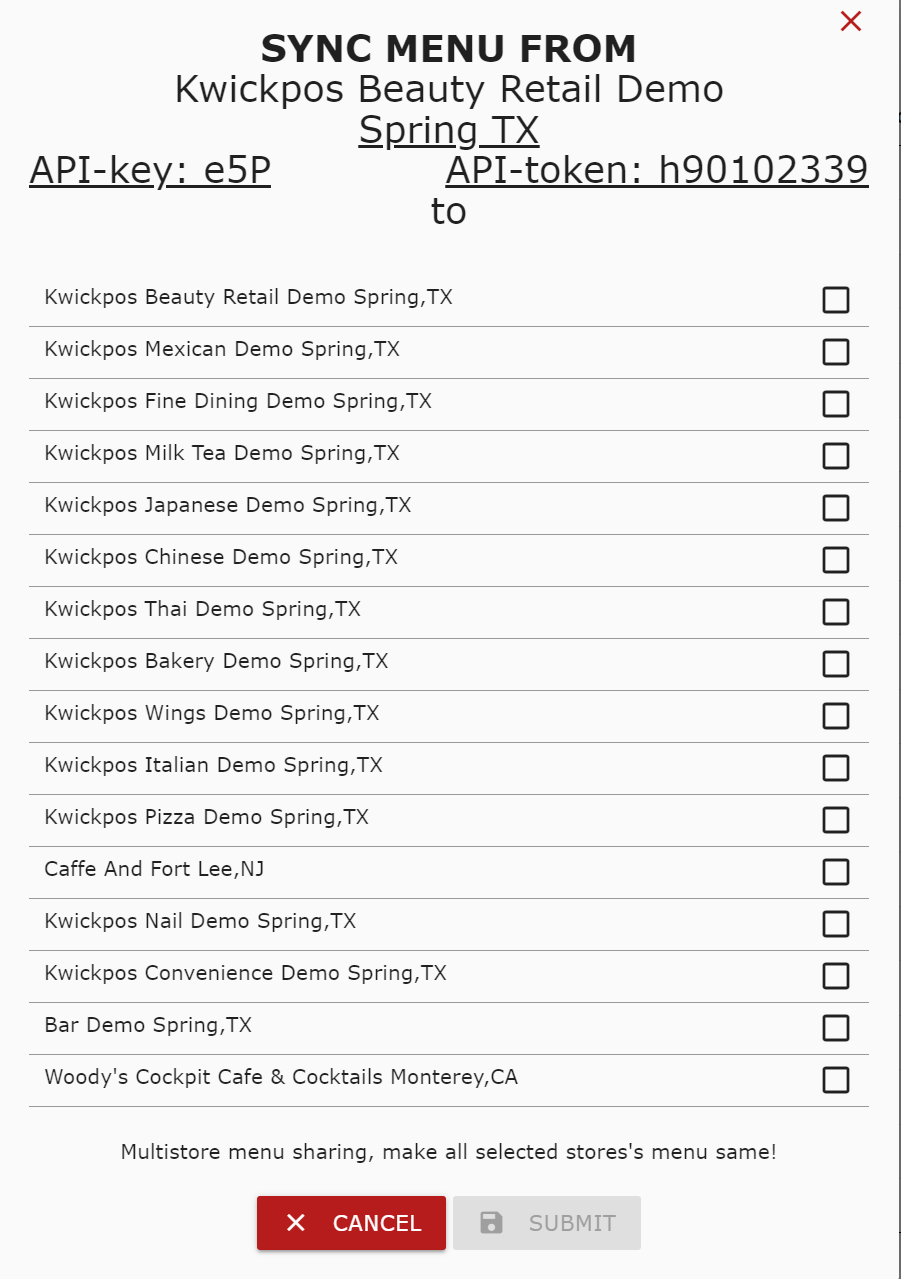 Menu Sync